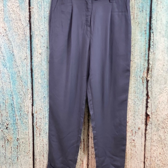 NAKED ZEBRA NWT Steel Blue Pleated Cuffed Slacks - Picture 8 of 14